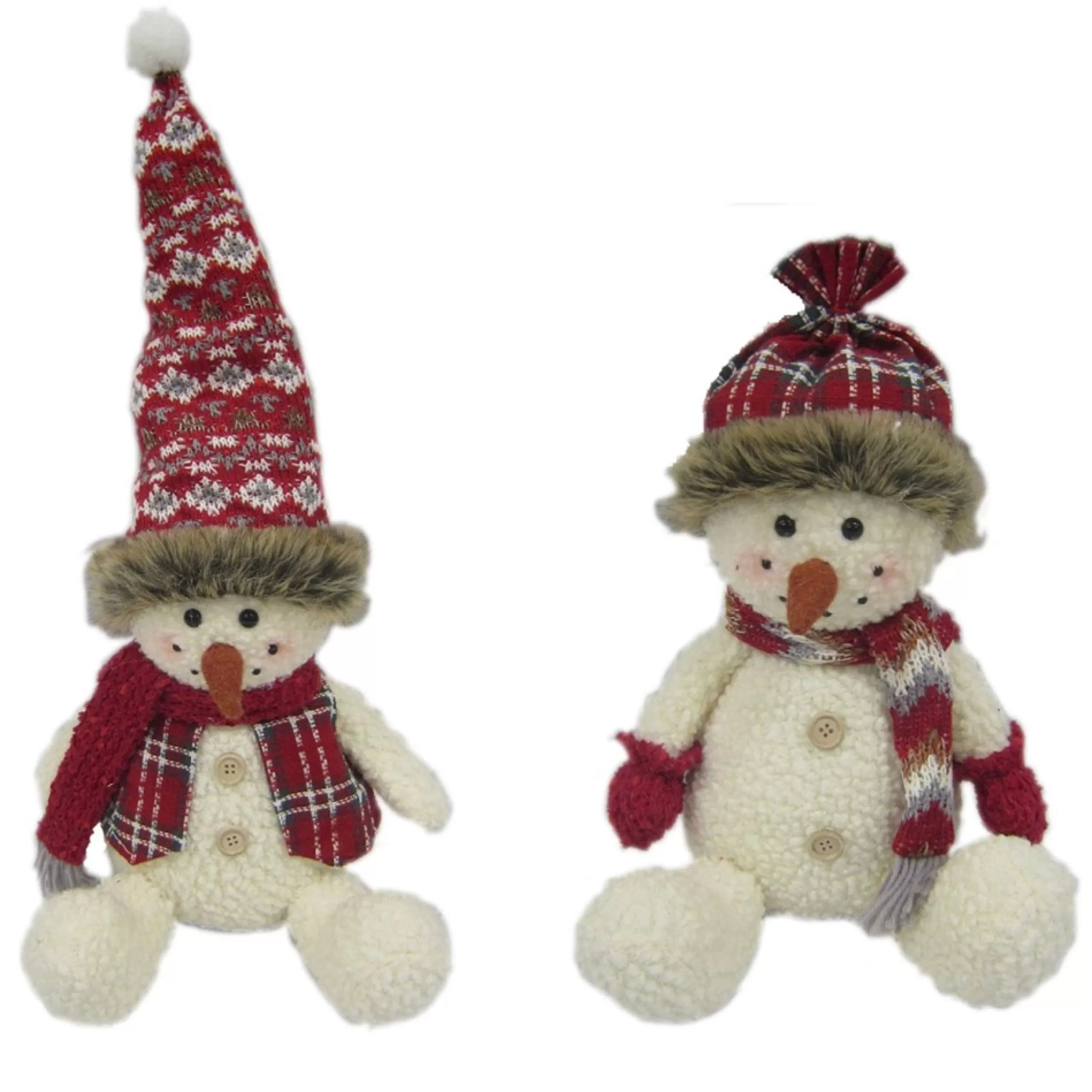 Plush Figures*CC Christmas Decor Set Of 2 Snow Buds Christmas Plush Figurines 20"