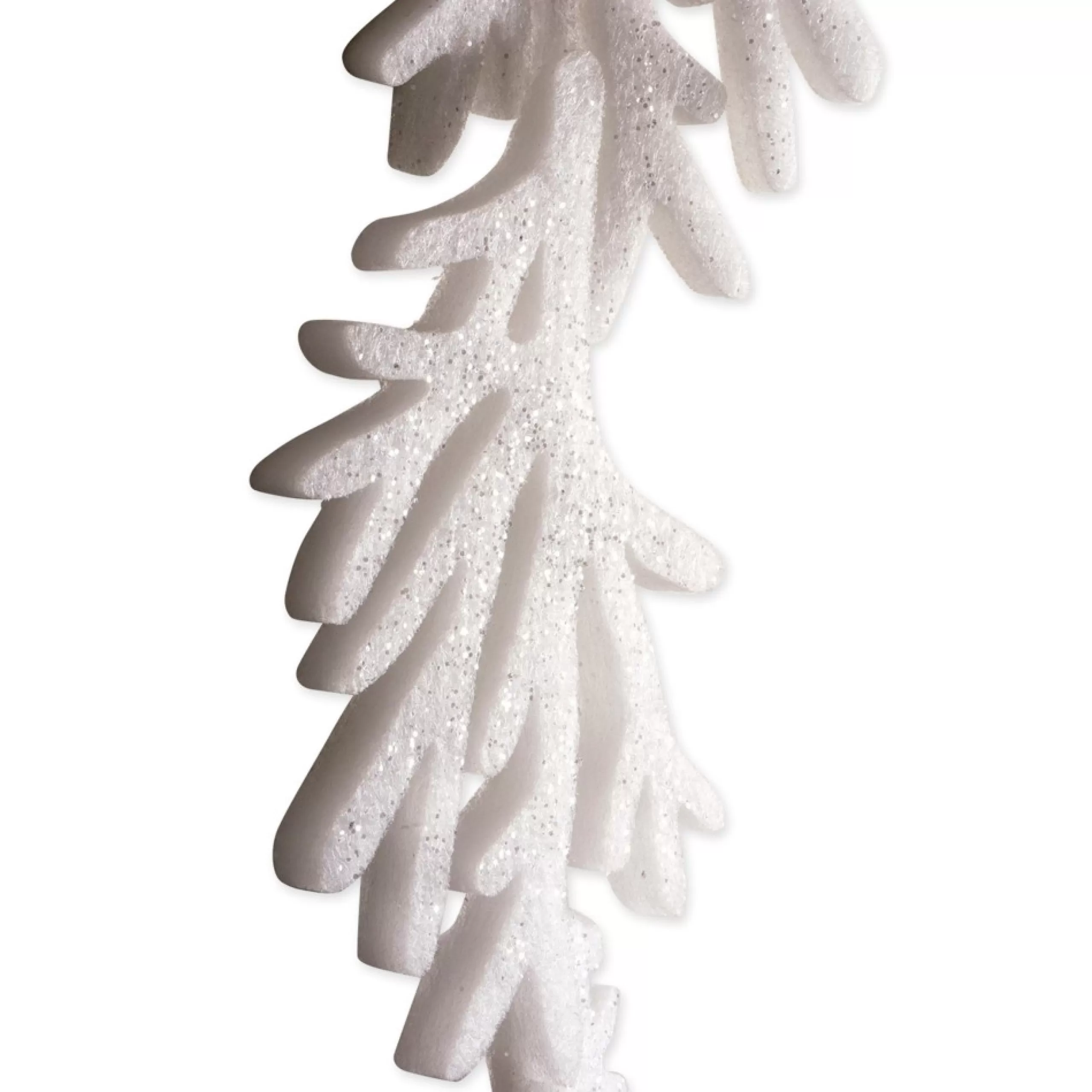 Specialty Garland*Contemporary Home Living Set Of 2 White Hanging Foam Garland Leaves 51"