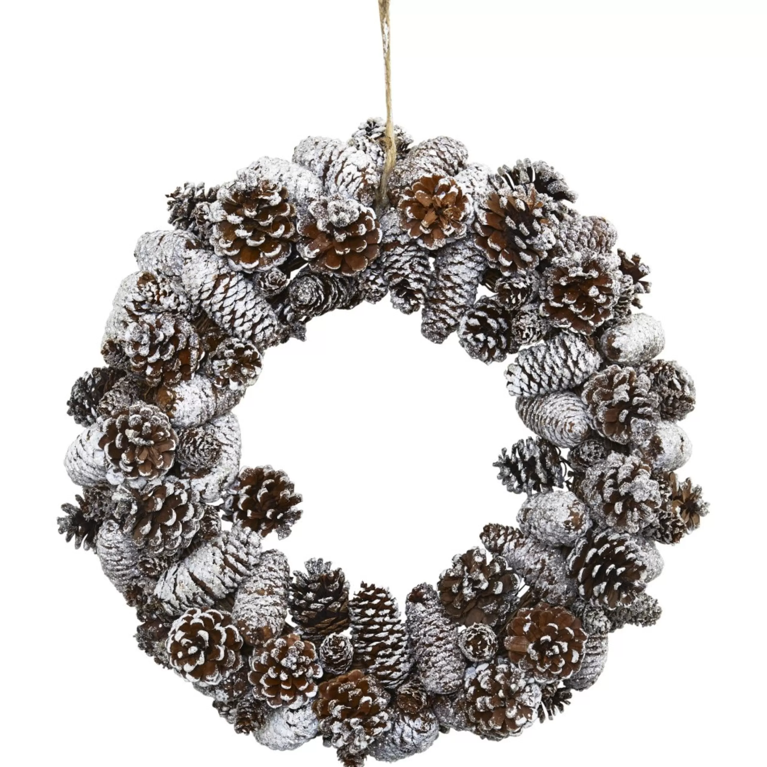 Frosted, Flocked, Iced Wreaths*Nearly Natural Snowy Pinecone Artificial Christmas Wreath, 17-Inch, Unlit