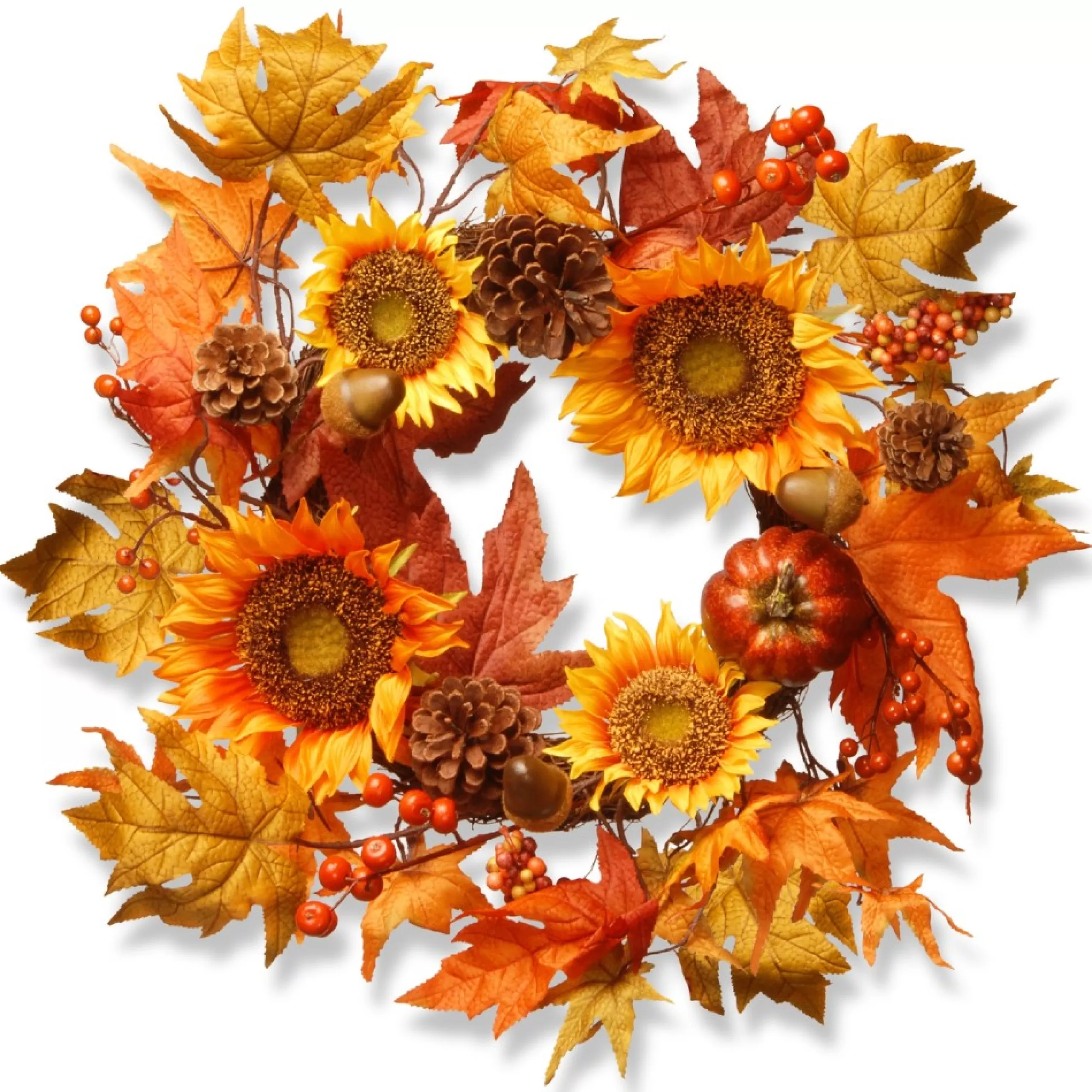 Specialty Wreaths*National Tree Company Sunflower Artificial Fall Harvest Wreath, 22-Inch, Unlit